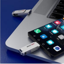 ?？低暎℉IKVISION）128GB Type-C USB3.2手機(jī)U盤X327C銀色 高速讀寫雙接口手機(jī)電腦通用車載優(yōu)盤